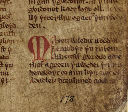 Beginning of The Dream of Macsen Wledig in the White Book of Rhydderch.
