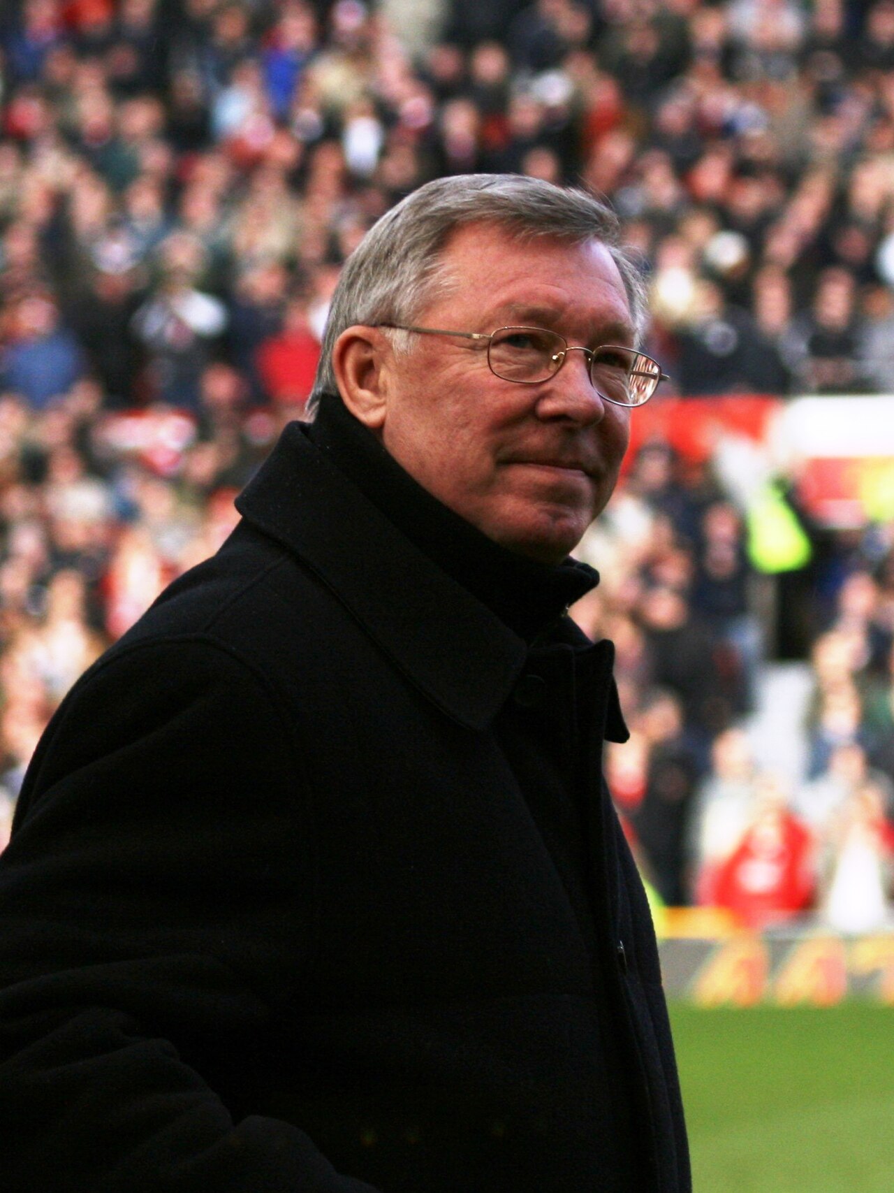 Sir Alex Ferguson on the touchline.