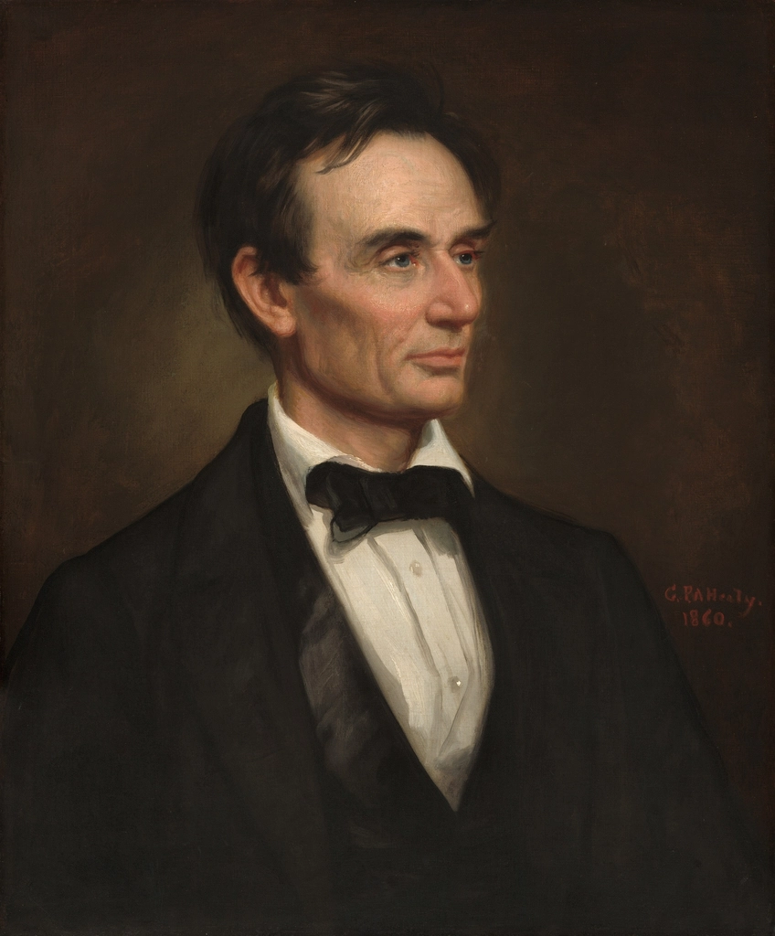 1860 painted portrait of Abraham Lincoln.