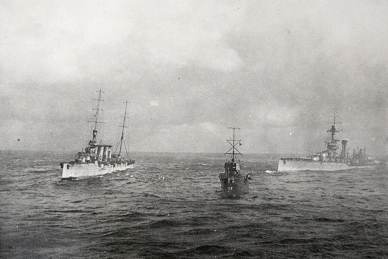 Liverpool and Fury attempting to tow Audacious, viewed from Olympic