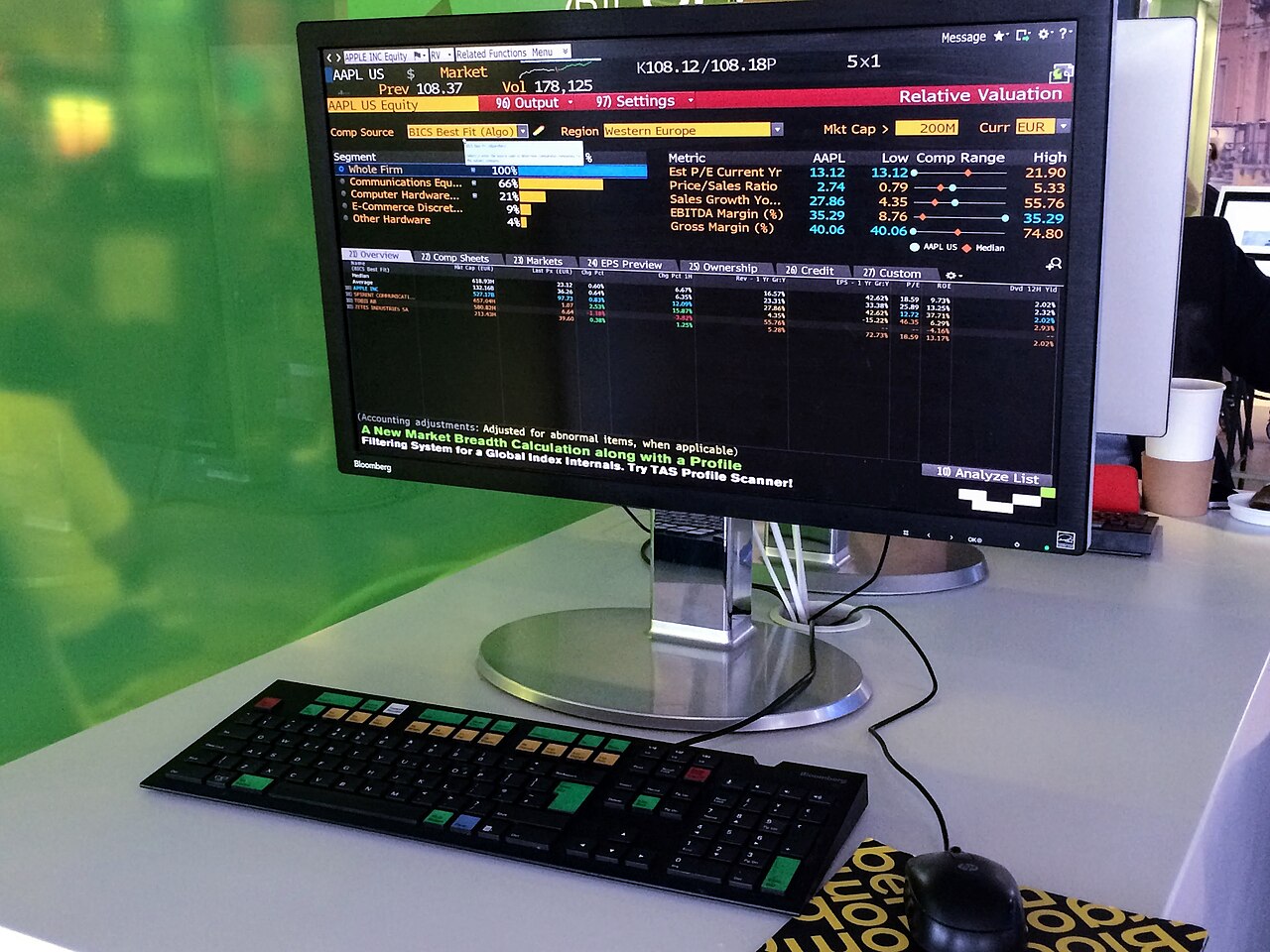 A Bloomberg Terminal installed at London City Airport.