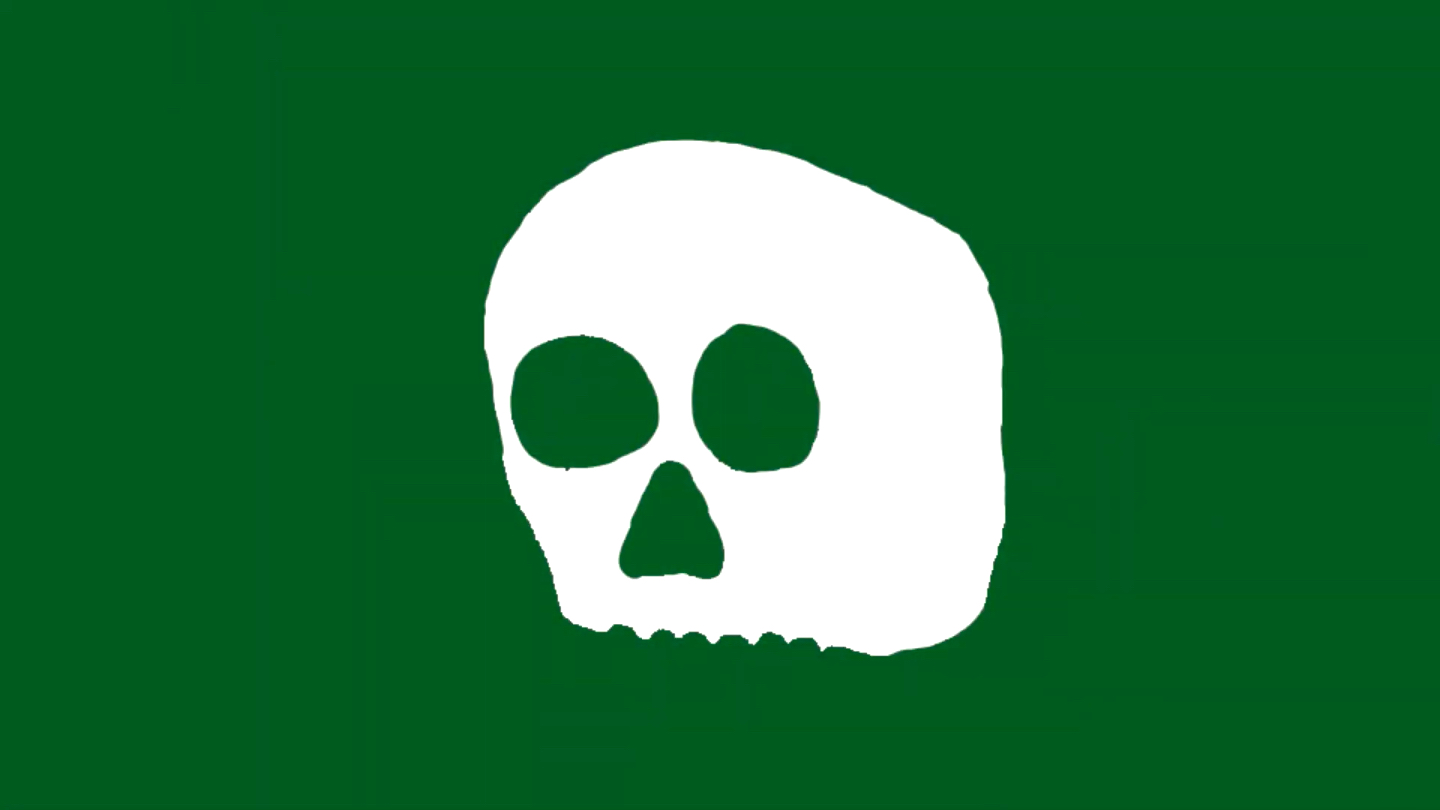A graphic representation of a 16th century Barbary corsairs flag.