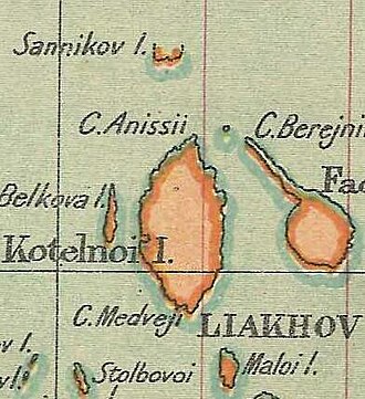 Sannikov Land marked on a 1922 Stanford map of the world.