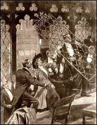 The Illustrated London News illustration depicting the House of Commons grille incident, 7 November 1908.