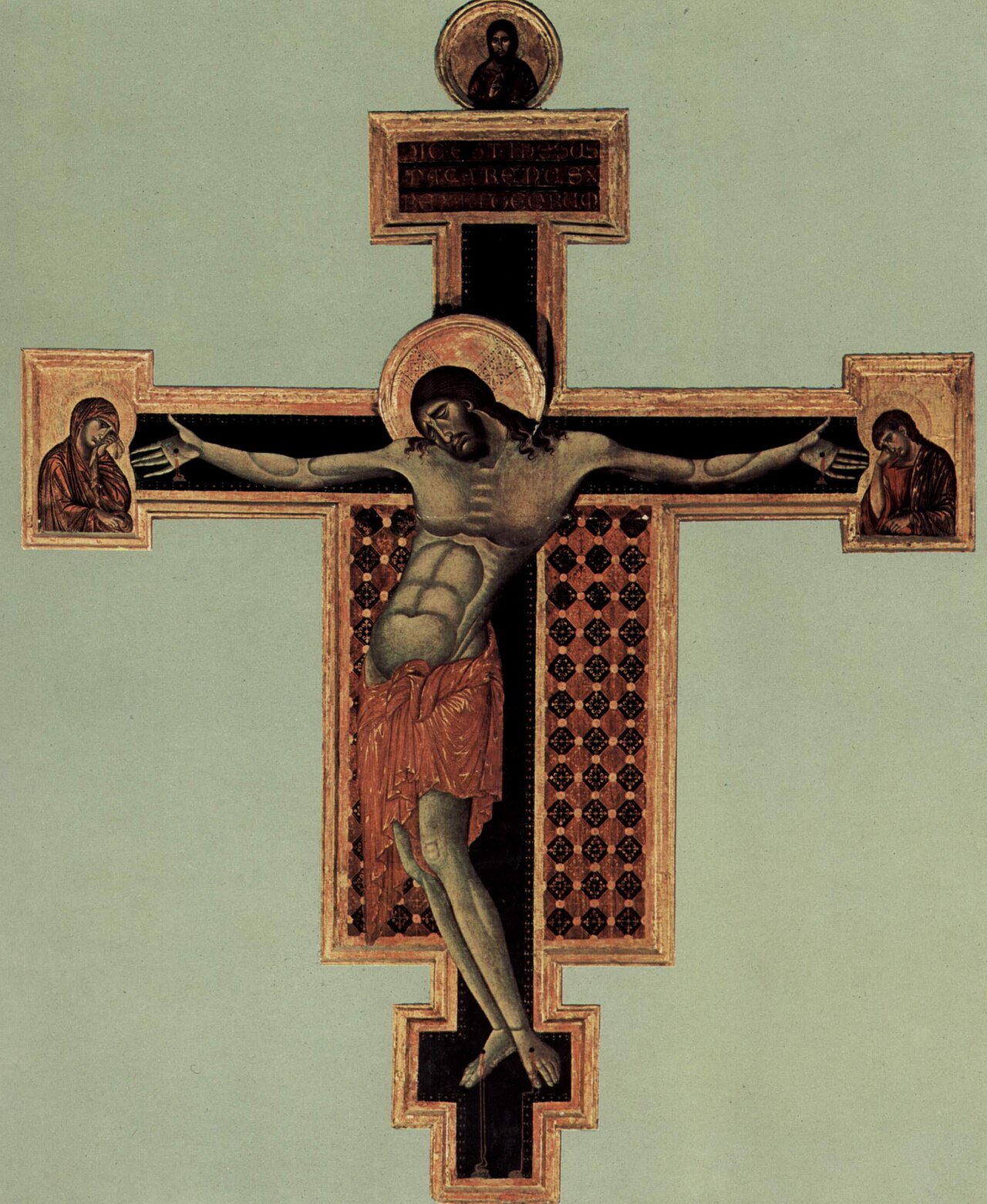 Painted crucifix attributed to Cimabue.