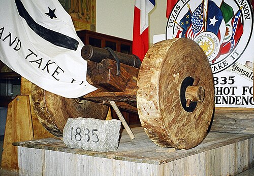Small cannon displayed at the Gonzales Memorial Museum, possibly used in the 1835 battle.
