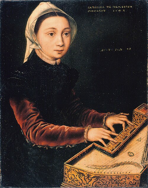 Girl at the Virginal, 1548, by Catharina van Hemessen.
