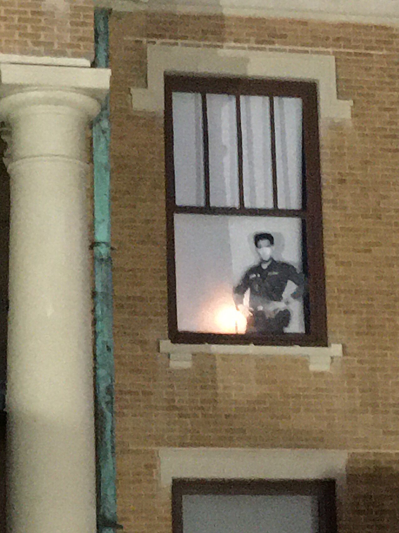 Cardboard cutout of Elvis Presley at the Old Citrus County Courthouse in Inverness, Florida.