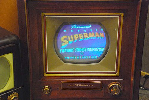 The RCA CT-100, the first commercial mass-produced color television set.