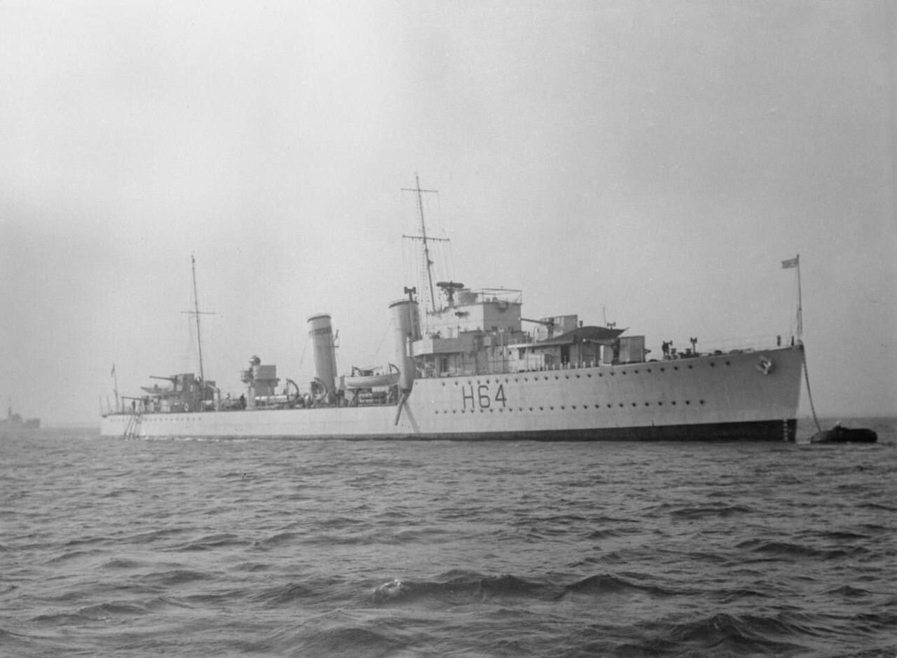 HMS Duchess, the last ship launched from Palmer's shipyard, July 1932